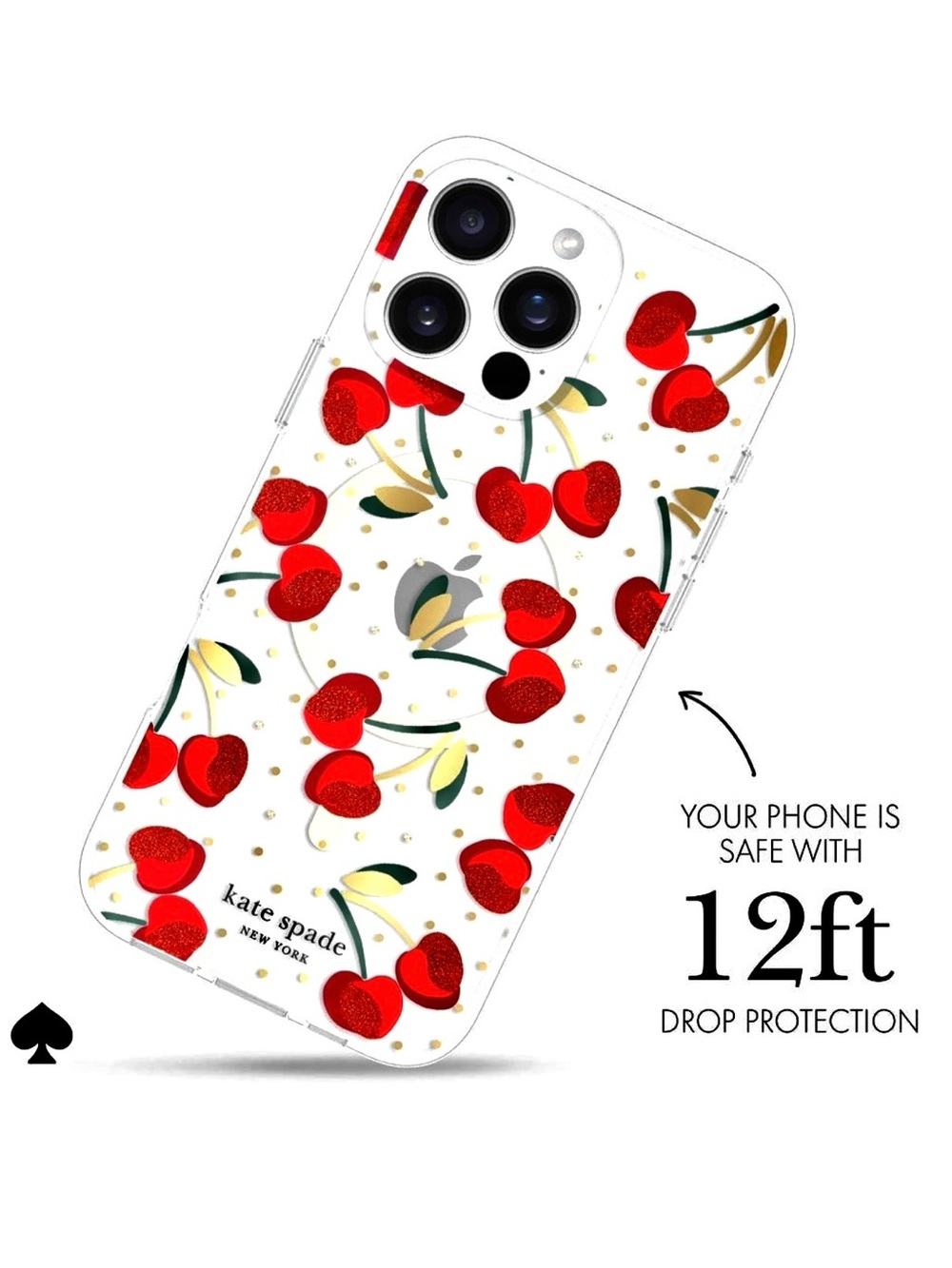 KATE SPADE Cherry Dot MagSafe IPhone 16 Pro Max hardshell phone case❤️❤️ - Picture 2 of 10